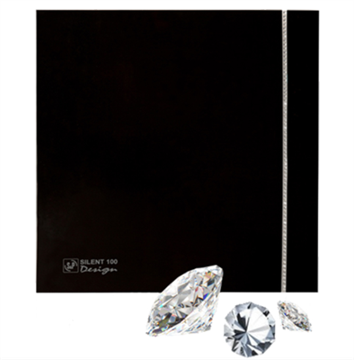 Накладной вентилятор Soler Palau SILENT-100 CZ BLACK DESIGN SWAROVSKI - фото 15542