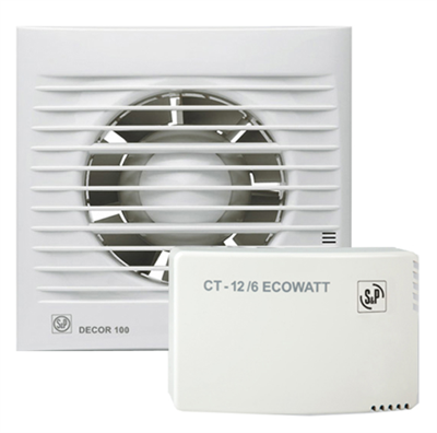 Накладной вентилятор Soler Palau KIT DECOR-100CHZ 12V+CT-12/6 ECOWATT